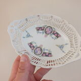 Set of 2 openwork bins or porcelain baskets circa 1920-1930