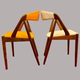 8 Scandinavian design chairs 1960s by Kai Kristiansen in solid teak "