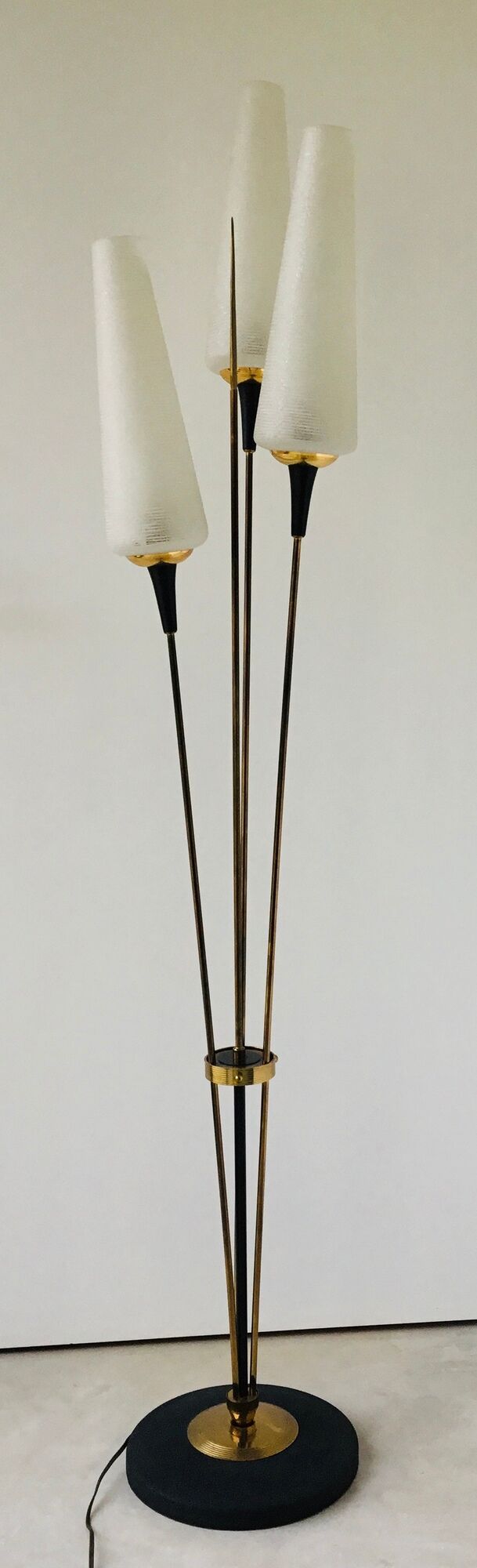 Reed floor lamp with 3 burners of the house Lunel - 1950