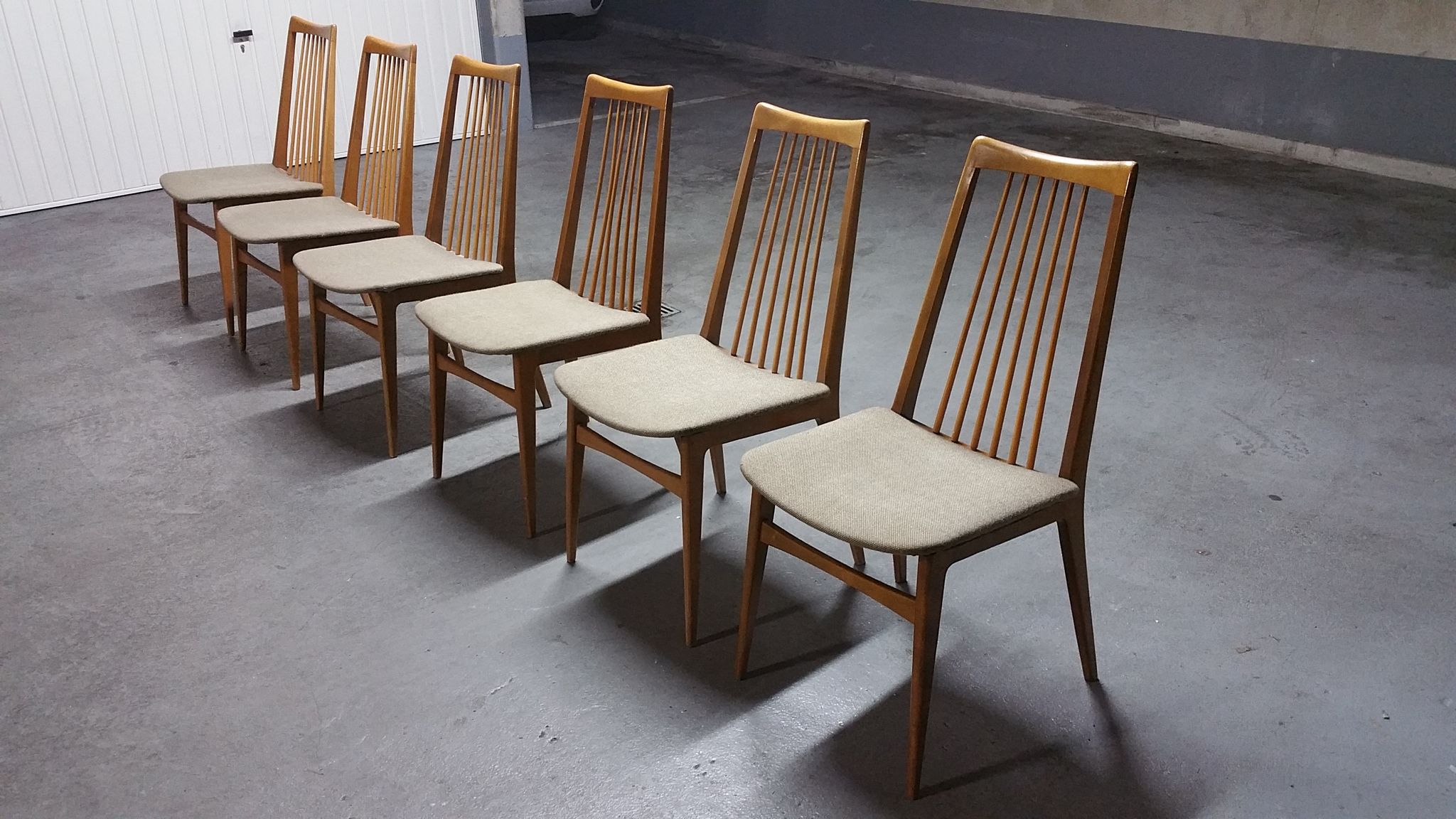 6 chairs Scandinavian years 50 60 Lubke