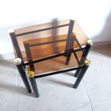 2 glass and chrome side tables, glass and metal coffee tables