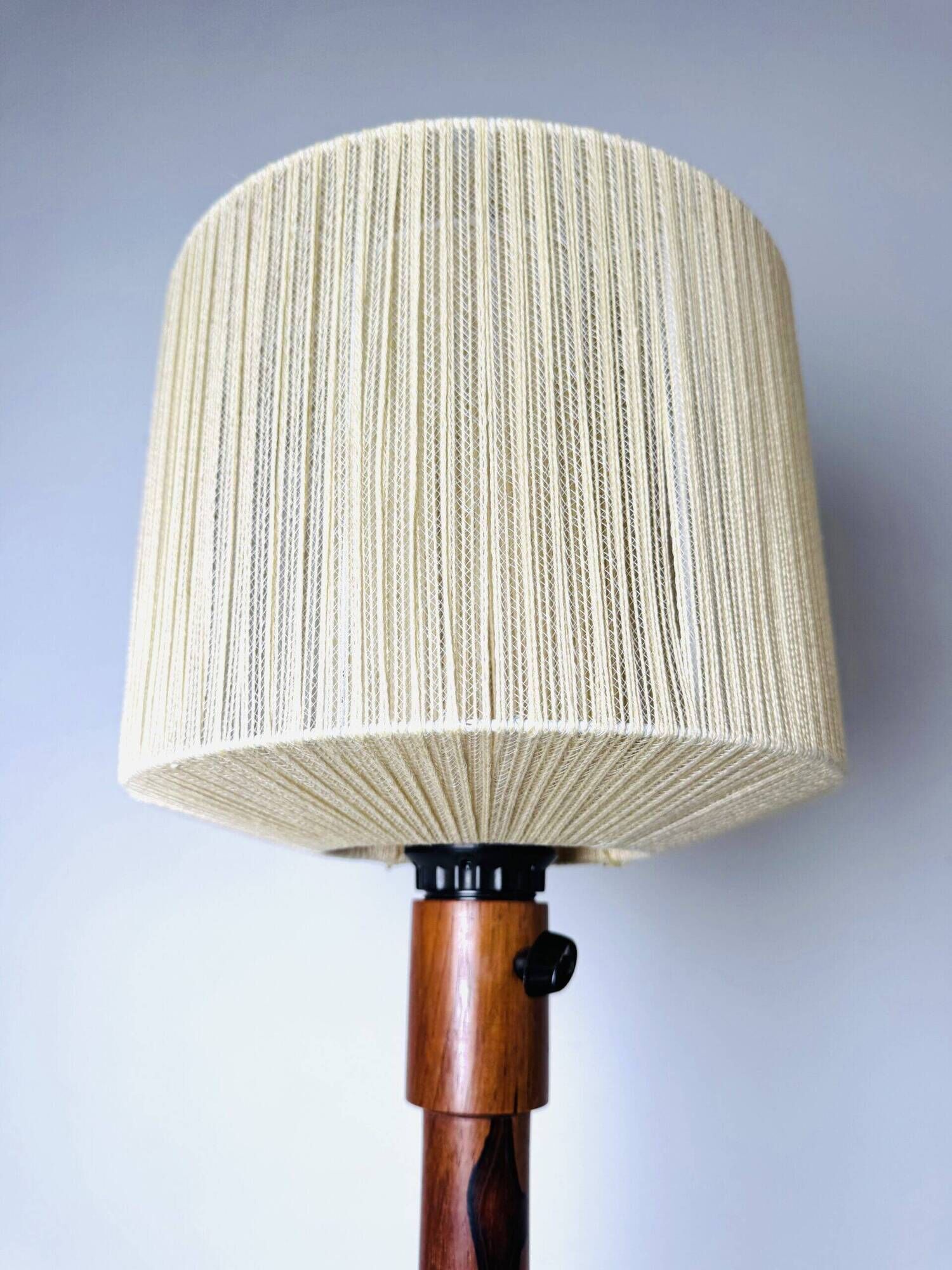 Large Size Wood & Sring Table Lamp By Uno & Östen Kristiansson For Luxus, Sweden 1960S