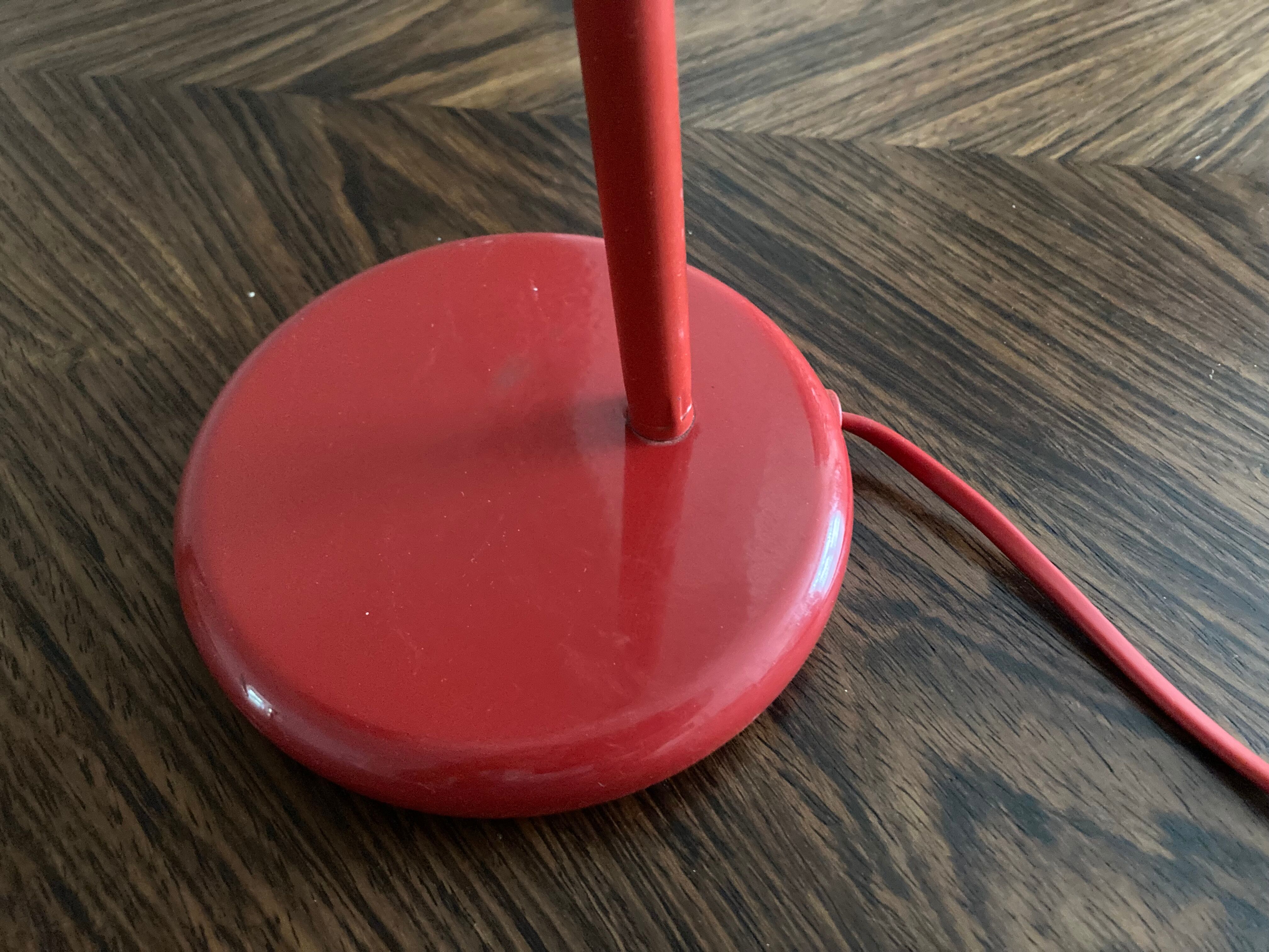 Desk lamp or bedside table vintage 80s red