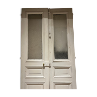 Double-porte ancienne vitrée hausmanniennes