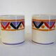 6 vintage Mobil ceramic mugs