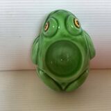 Green ceramic frog egg cup