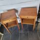 Pair of bedside tables with cherry wood lattices