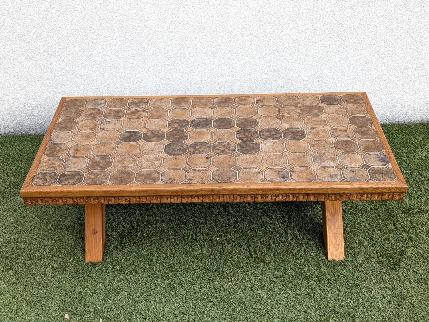 Vintage 1980s Brutalist Ceramic Coffee Table