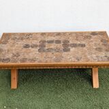 Vintage 1980s Brutalist Ceramic Coffee Table
