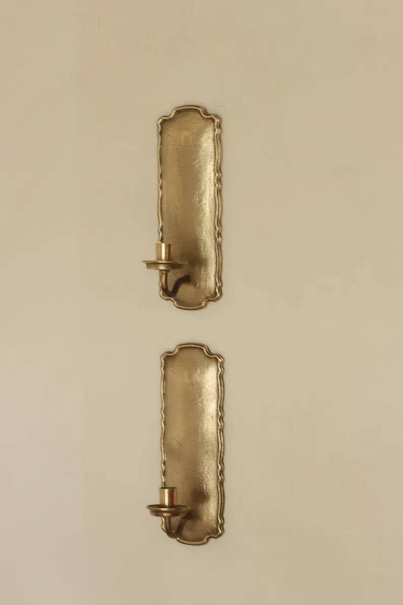 Pair of Swedish Mid-Century Brass Wall Sconces by Scandia