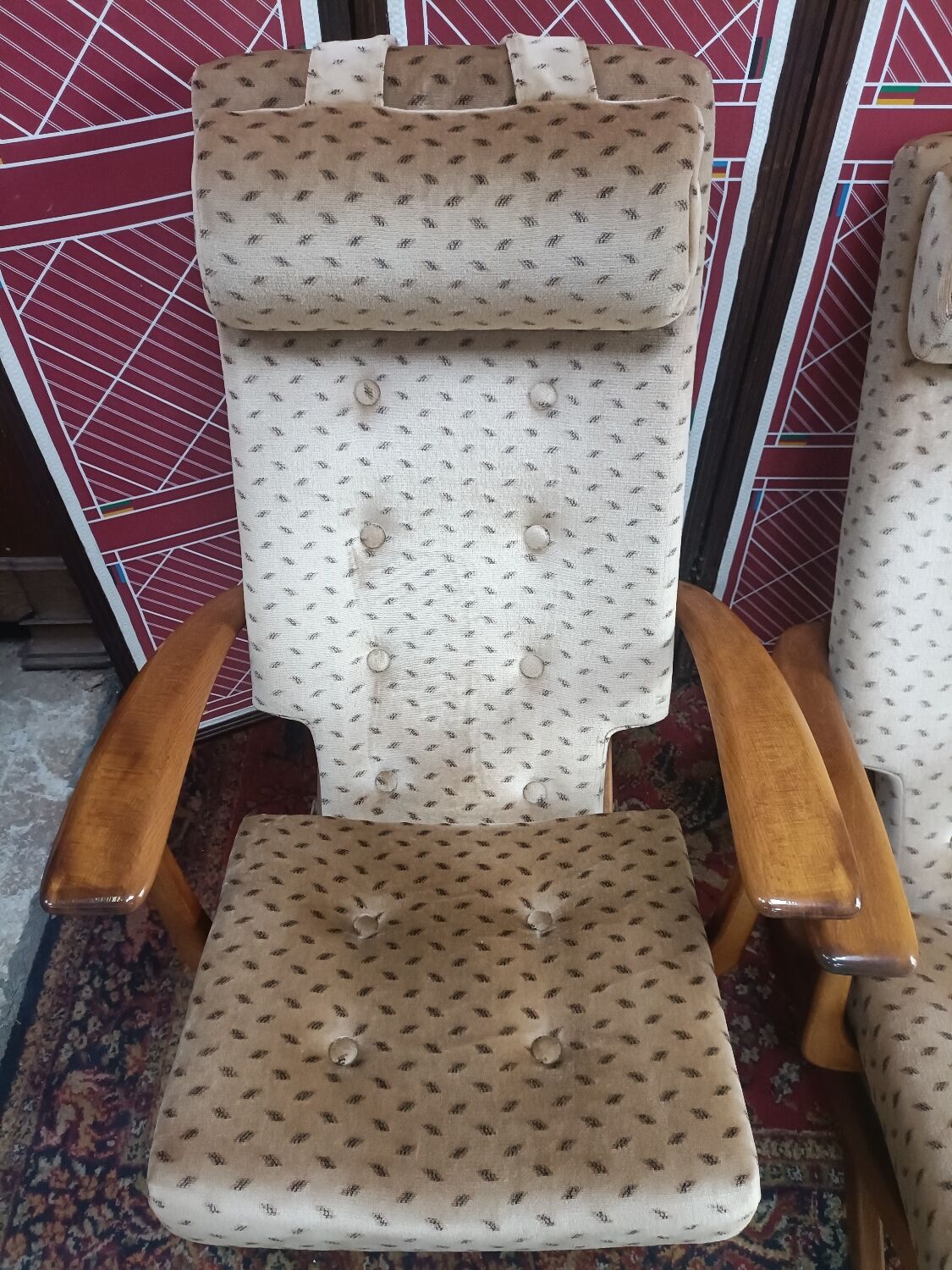 Pair of armchairs with ottomans, Polyconfort from Poly X, France