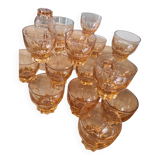Set of 23 vintage 50s rosaline glasses