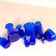 Midcentury collection of eight blue vases by Erik Höglund, Sweden, 1960s.