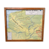 School poster physical map Nod and Eastern 1960 vintage