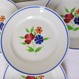Set of 4 vintage dessert plates from the Badonviller porcelain factory