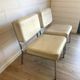 2 vintage chairs in white faux leather and chrome tube - Mid-Century 70s design