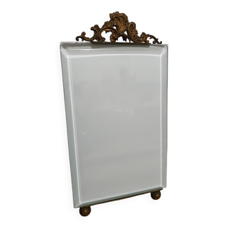 Antique frame to stand or hang brass louis xvi style beveled glass