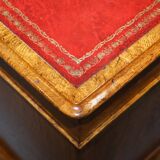 Rare oak partner's desk by Howard & Sons circa 1880 with leather.