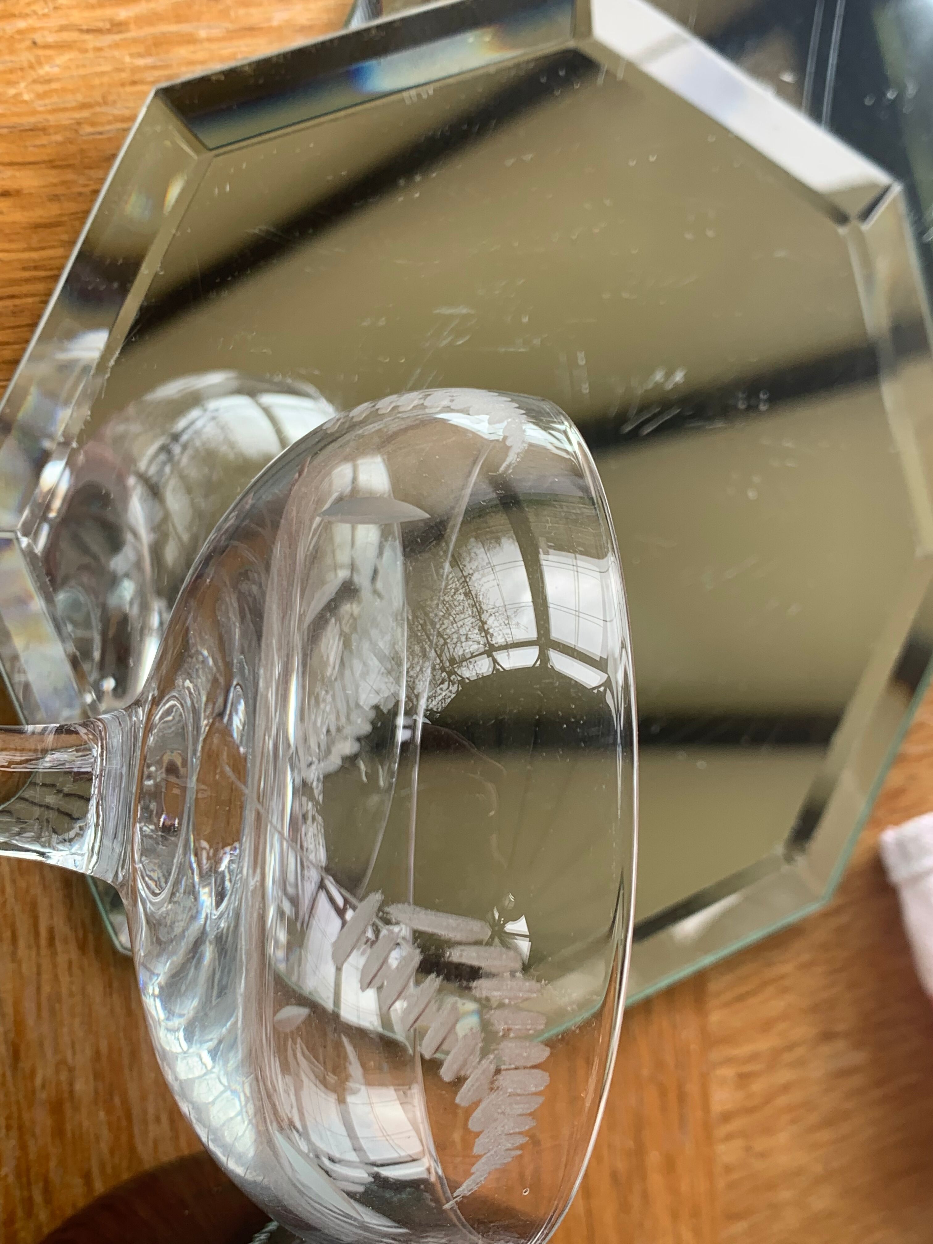 5 vintage mismatched champagne glasses