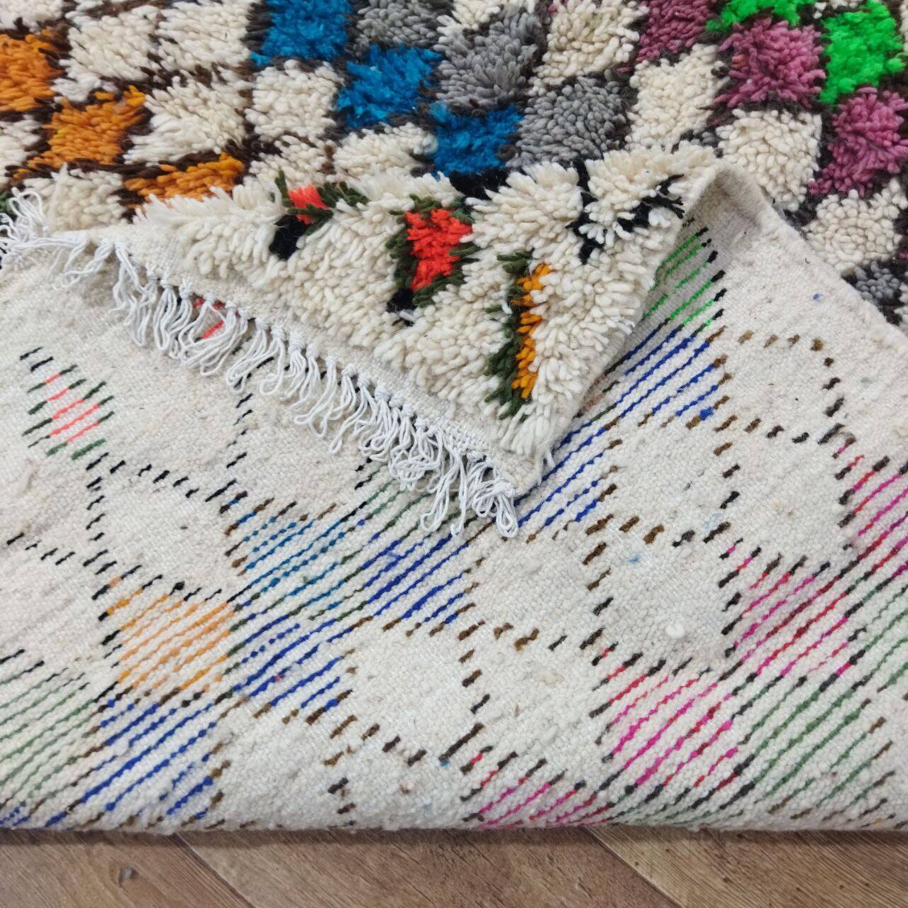 Handmade wool Berber rug 245x153 cm