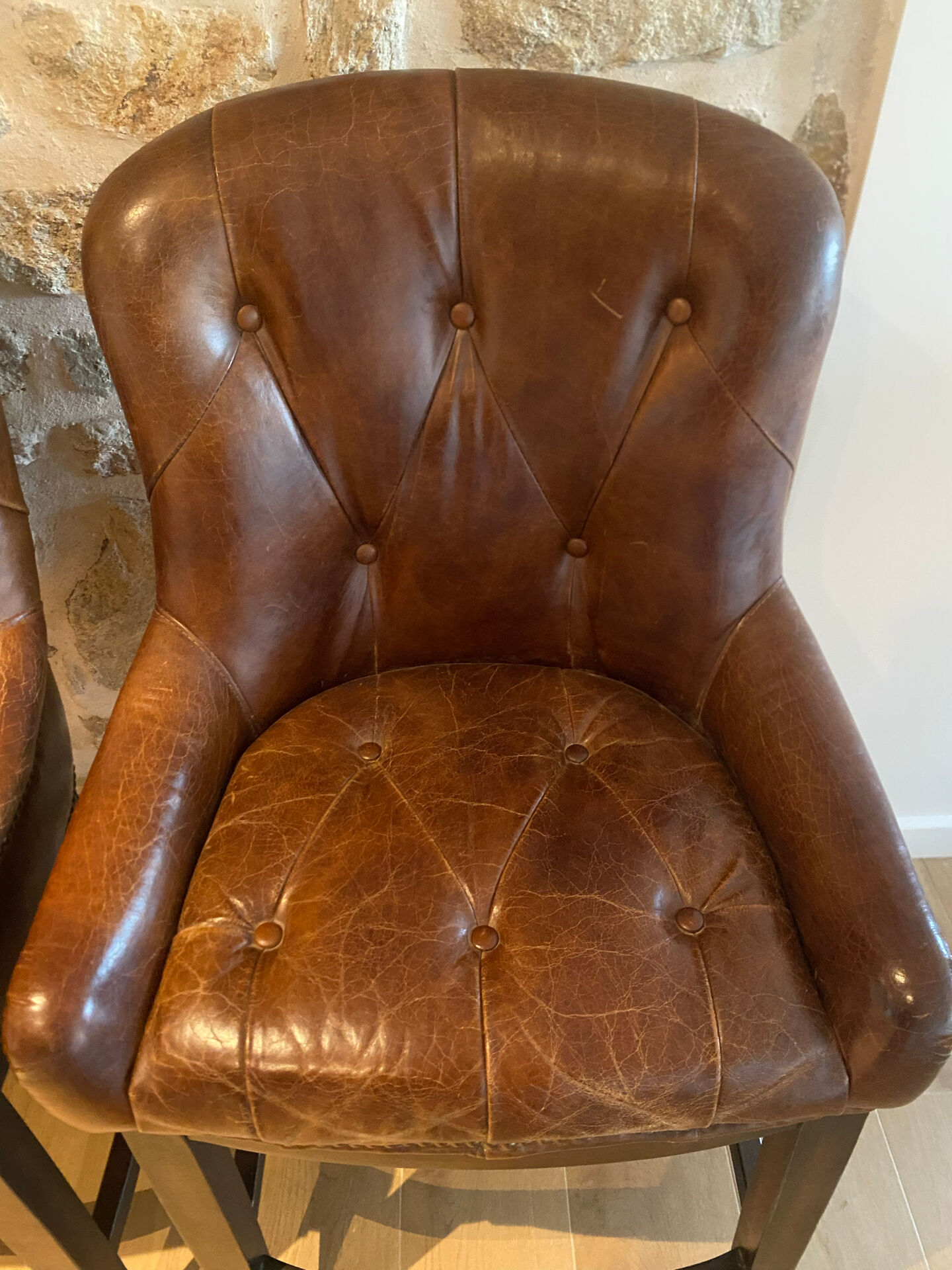 2 genuine leather bar stools from Signature