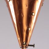 Danish hand-hammered copper hanging lamp by E.S Horn Aalestrup, 1950s