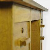 Small vintage oak writing desk, handmade in the 1930s in the Netherlands