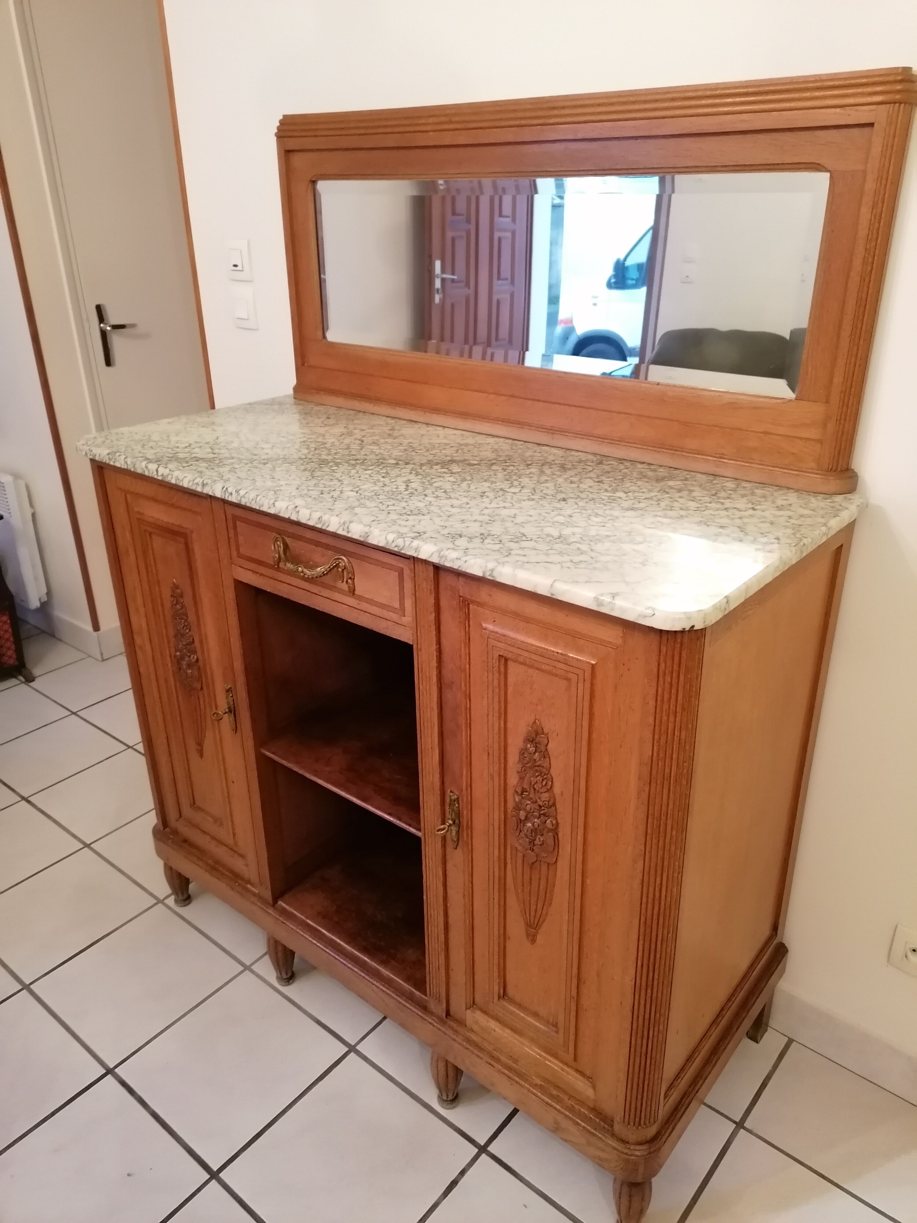 Low sideboard with mirror