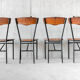 Set of 4 wood and metal vintage chairs