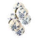 6 Lunéville flat plates in blue ironstone, "Azaléa" service.
