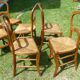 Ensemble de 6 chaises paillées Louis Philippe en merisier
