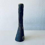 Brutalist bronze vase, the signs of the zodiac