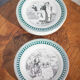 Service ceramic dessert plate St Amand x 11, cheese plate, talking plate theme sport