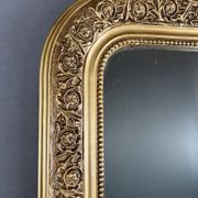 Gilded Mirror in Carved Wood, Louis-Philippe Style, 19th Century