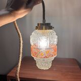 Vintage globe lamp with flower patterns