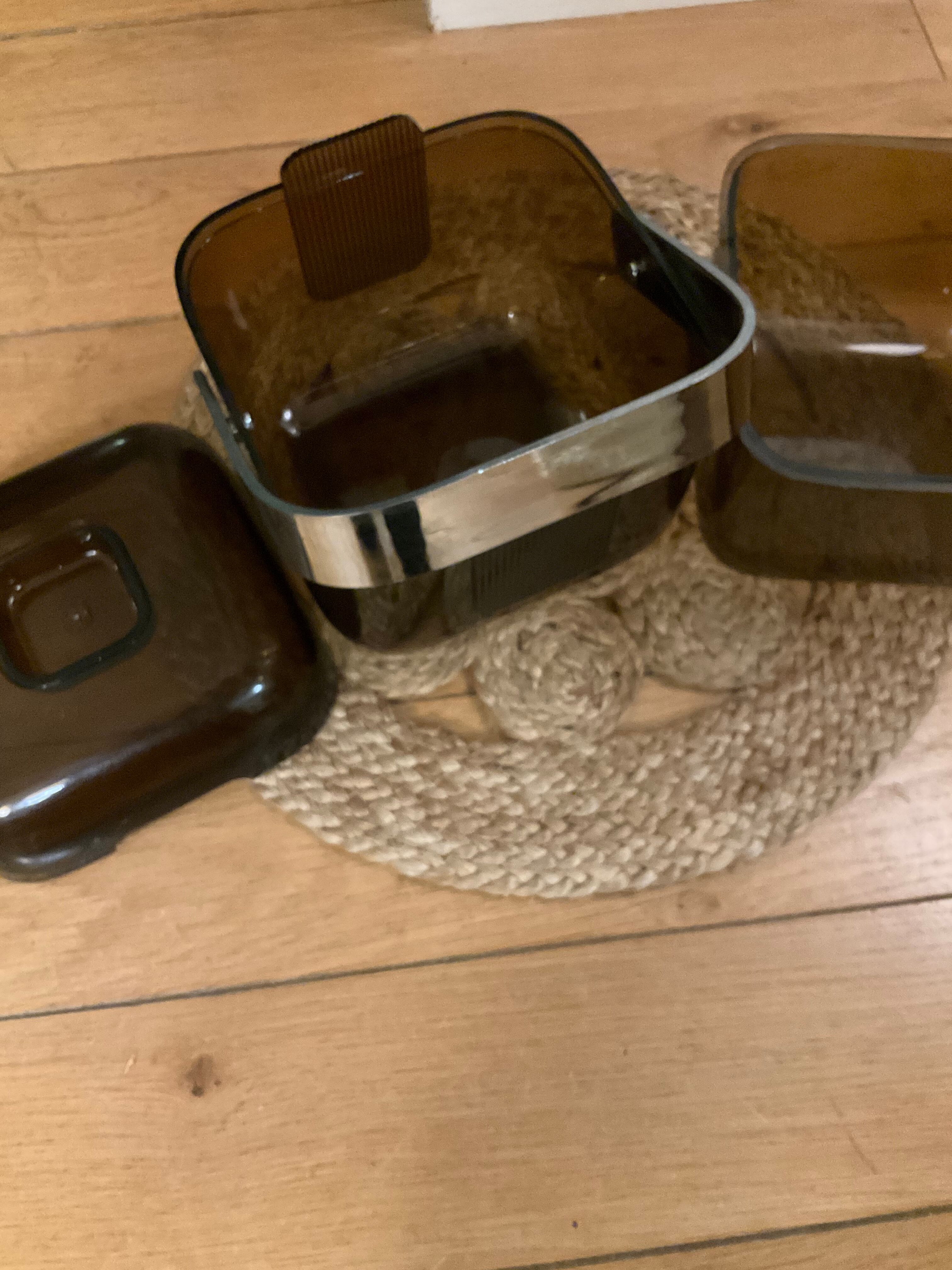 Smoked guzzini plexiglass ice bucket 1970