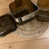 Smoked guzzini plexiglass ice bucket 1970