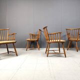 WKS 7 Armchairs with Wickerwork Seat by Arno Lambrecht for Wk Möbel, Germany, 1950s - set of 4