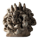 Large organic glazed stoneware sculpture with coral shapes, signed, 2002