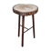 Table haute tripode brutaliste en bois et métal, 74 cm