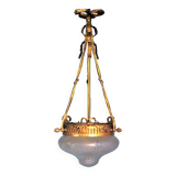 Bronze & glass pendant chandelier 1900s