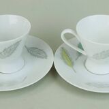 8-piece MOCHA SET rosenthal form 2000 raymond loewy decor falling leaves