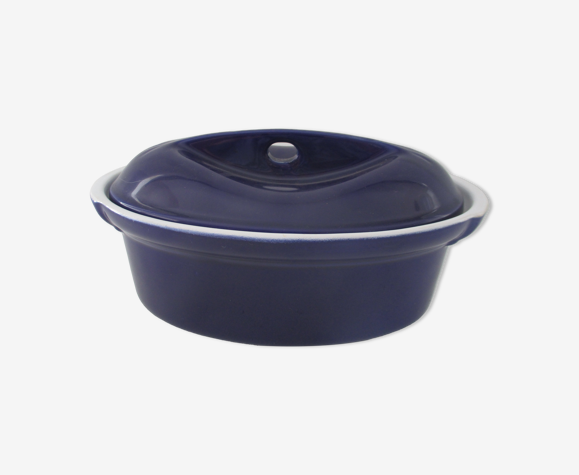 Terrine ovale 26 cm exclusivité Emile Henry 1,4 litre céramique couleur bleu cobalt 03 04