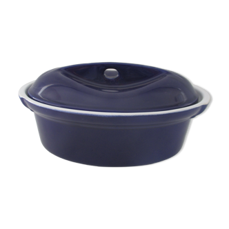 Oval terrine 26 cm exclusivity Emile Henry 1.4 liter ceramic cobalt blue color 03 04