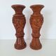 Candlestick / Vase in carved exotic wood