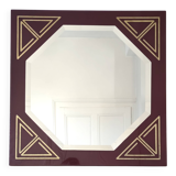 Miroir laqué et incrustation doré vintage