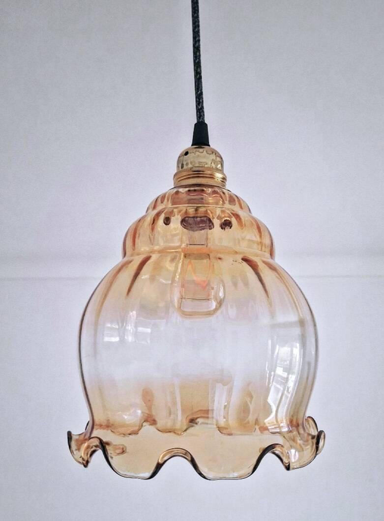 Vintage amber pendant light