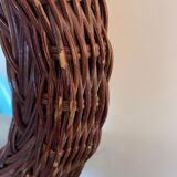 Oval wicker mirror