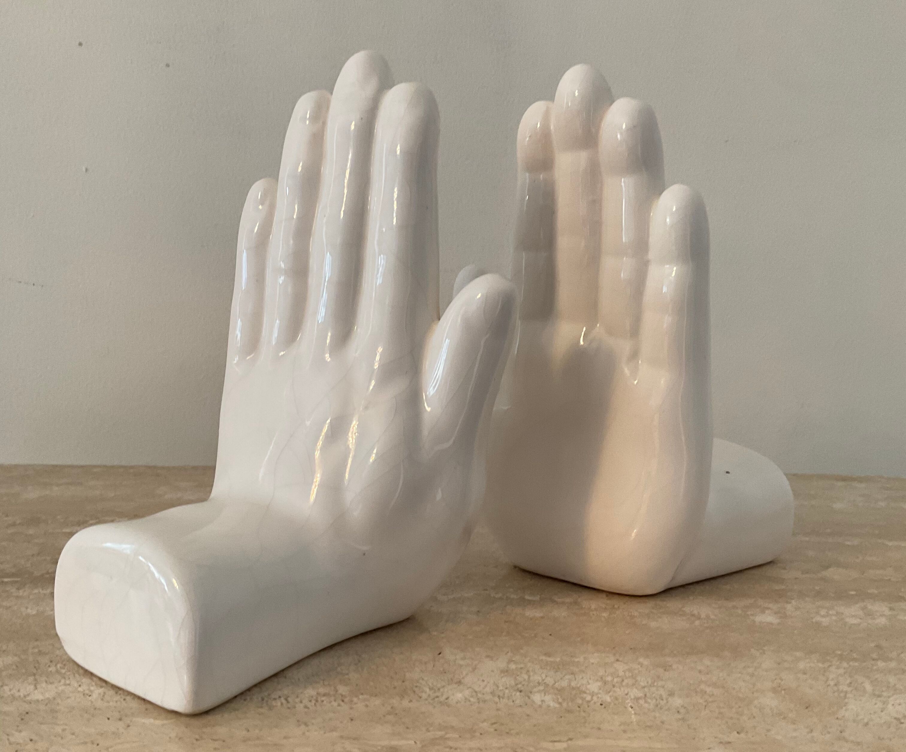 Pair of 70s ceramic hand ties