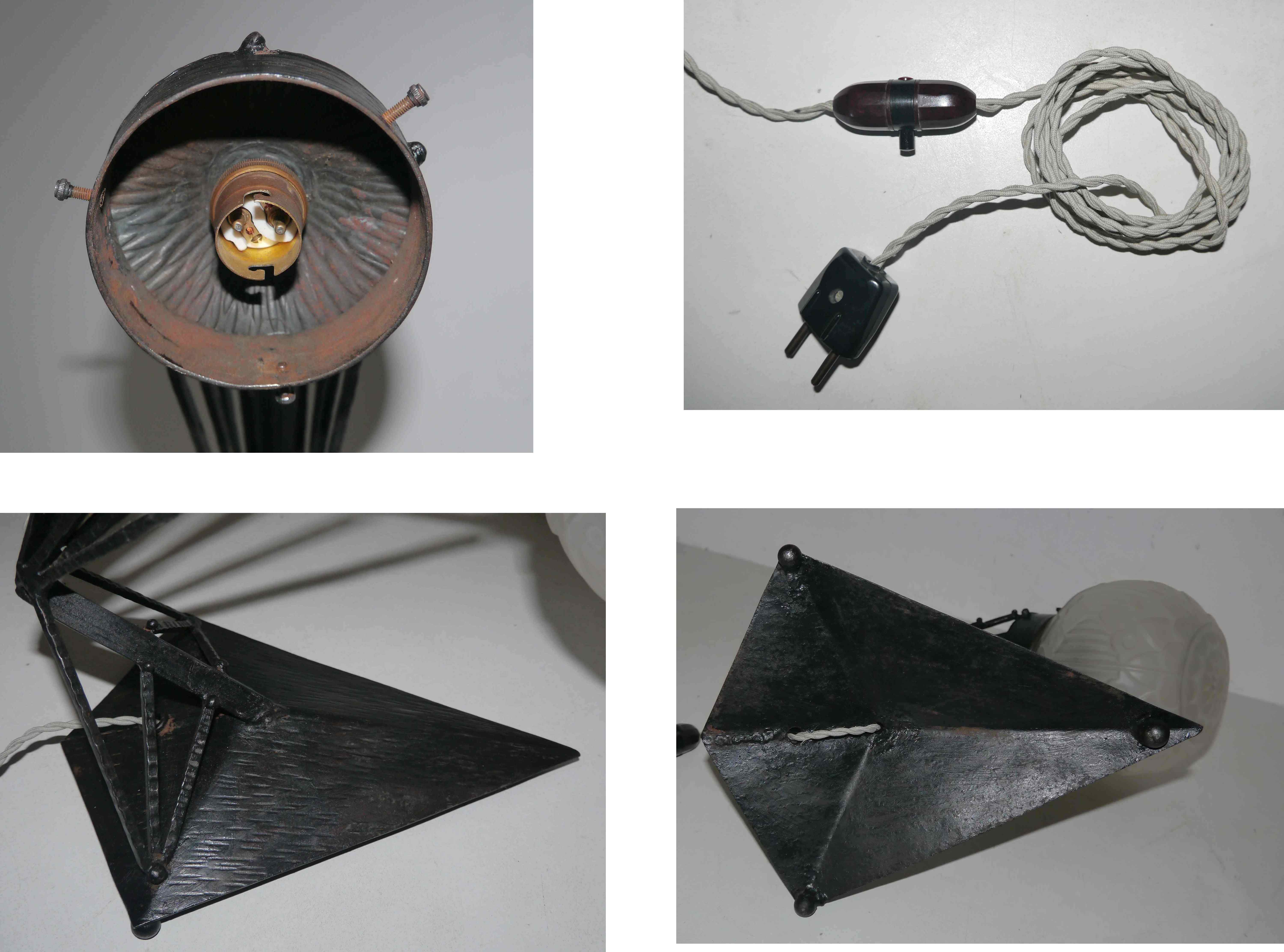 Lampe  fer forgé art déco